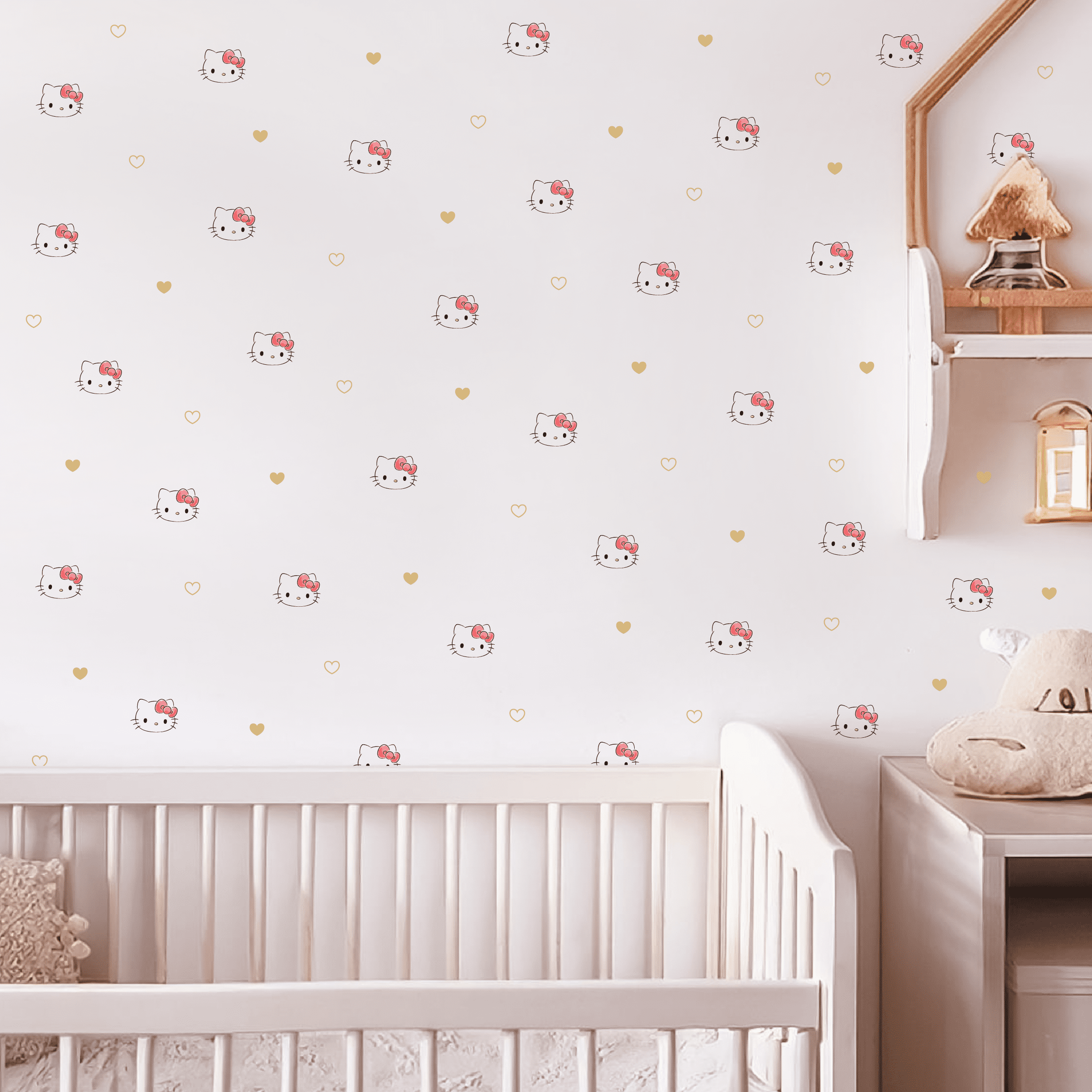 Wall Palz Hello Kitty Vinyl Wall Decals Peel and Stick Room Decorations