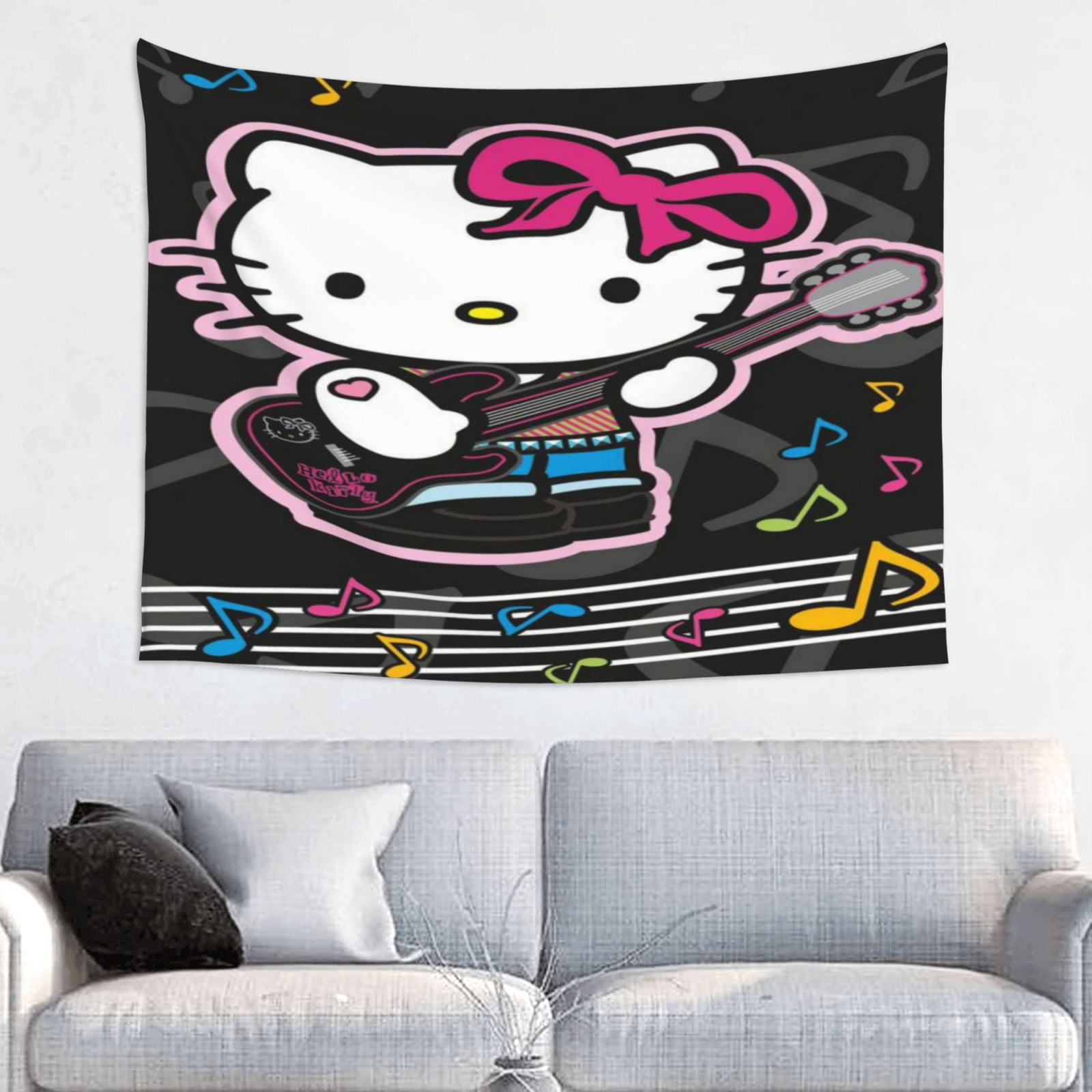 Hello Kitty Wall Tapestry Cartoon Poster for Bedroom Aesthetics Funny ...