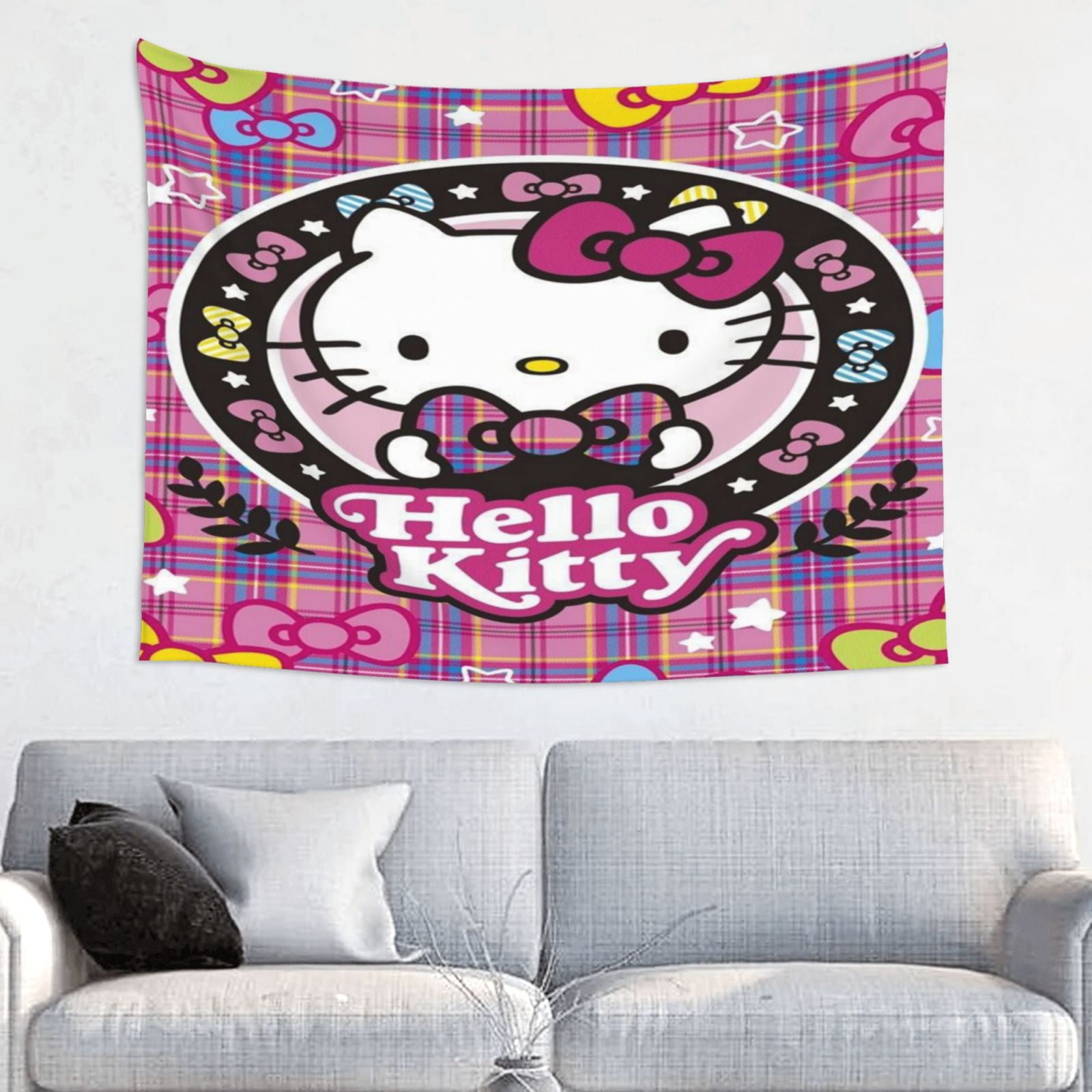 Hello Kitty Wall Tapestry Cartoon Poster for Bedroom Aesthetics Funny ...