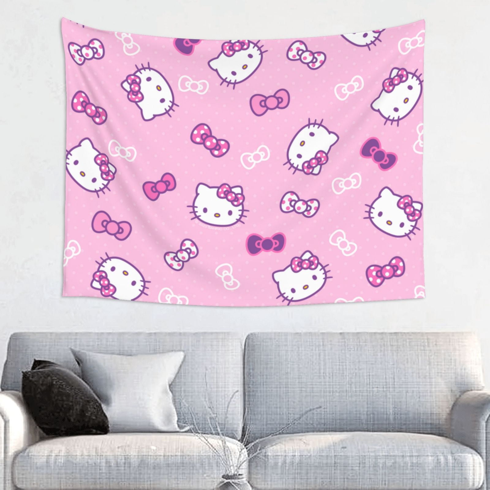 Hello Kitty Wall Tapestry Cartoon Poster for Bedroom Aesthetics Funny ...