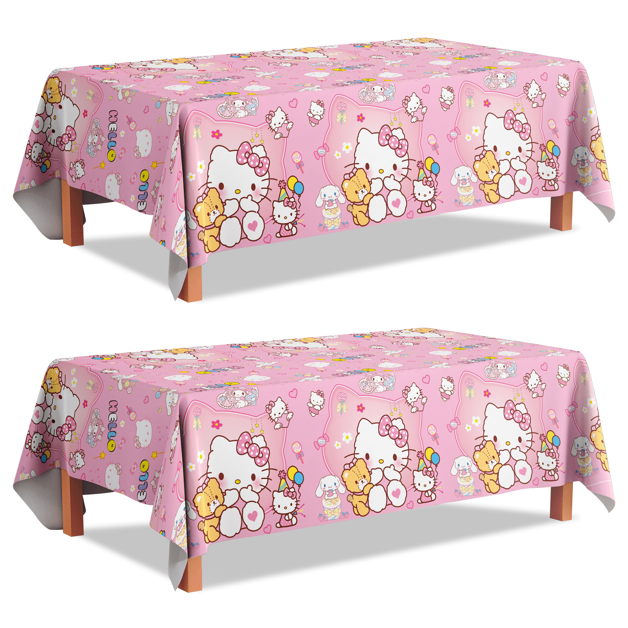 Hello Kitty Table Cover, 3 Pcs Hello Kitty Table Decorations/ Hello ...