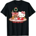 thumbnail image 1 of Hello Kitty Warm And Cozy Christmas Holiday DTG Print Unisex T-Shirt,Black Color,Size 2T, 1 of 5