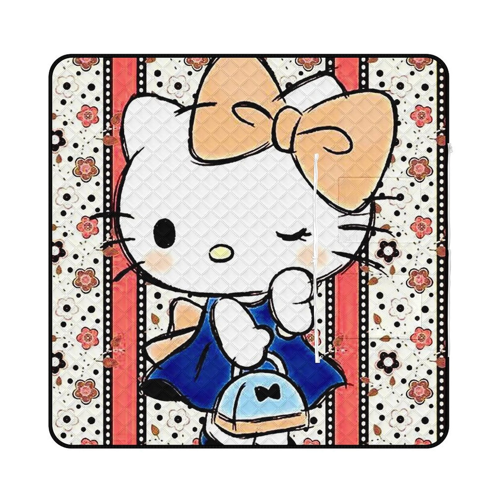 Hello Kitty Waterproof Foldable Beach Blanket Picnic Mat Tote Perfect