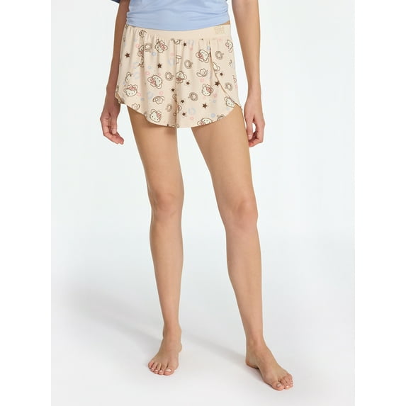 Hello Kitty Women's and Women’s Plus Western Print Sleep Shorts, Sizes XS-3X