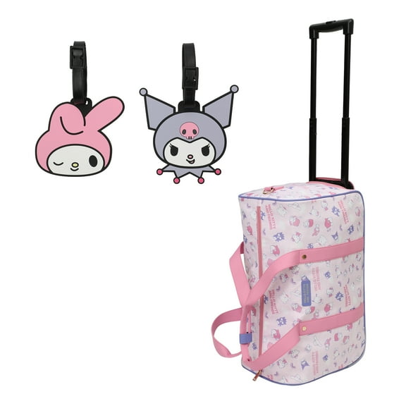 Hello Kitty Wheeled Duffle Bag With Two Luggage Tags