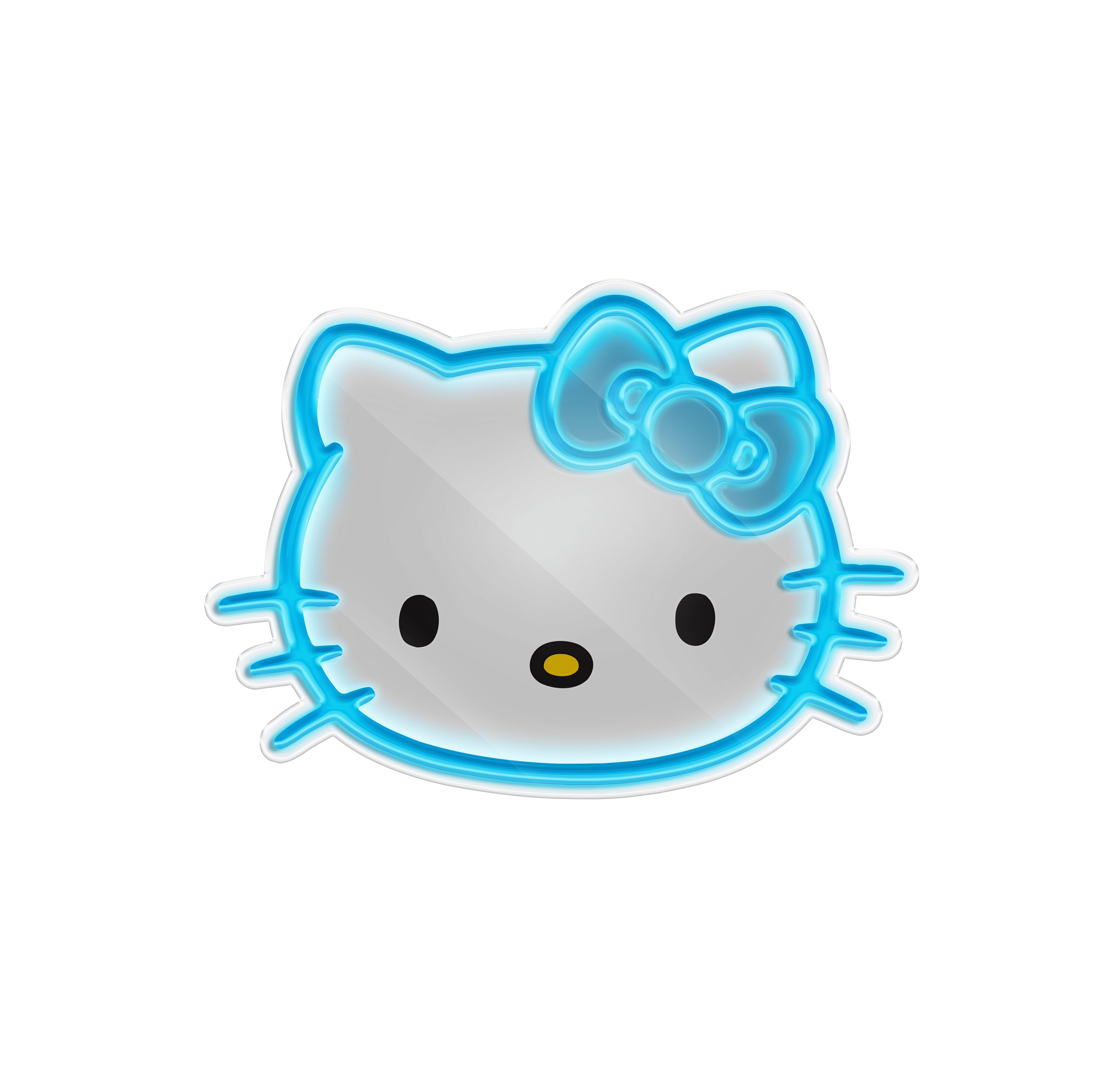 Hello Kitty White Novelty Acrylic Wall Art with Blue LED Neon