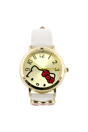 White Strap with Red Bow Analog Watch