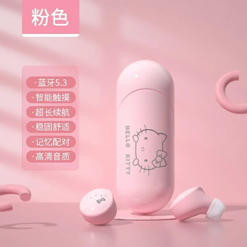 Hello Kitty Wireless Headphones Sanrio Noise Cancelling with Mic Sport