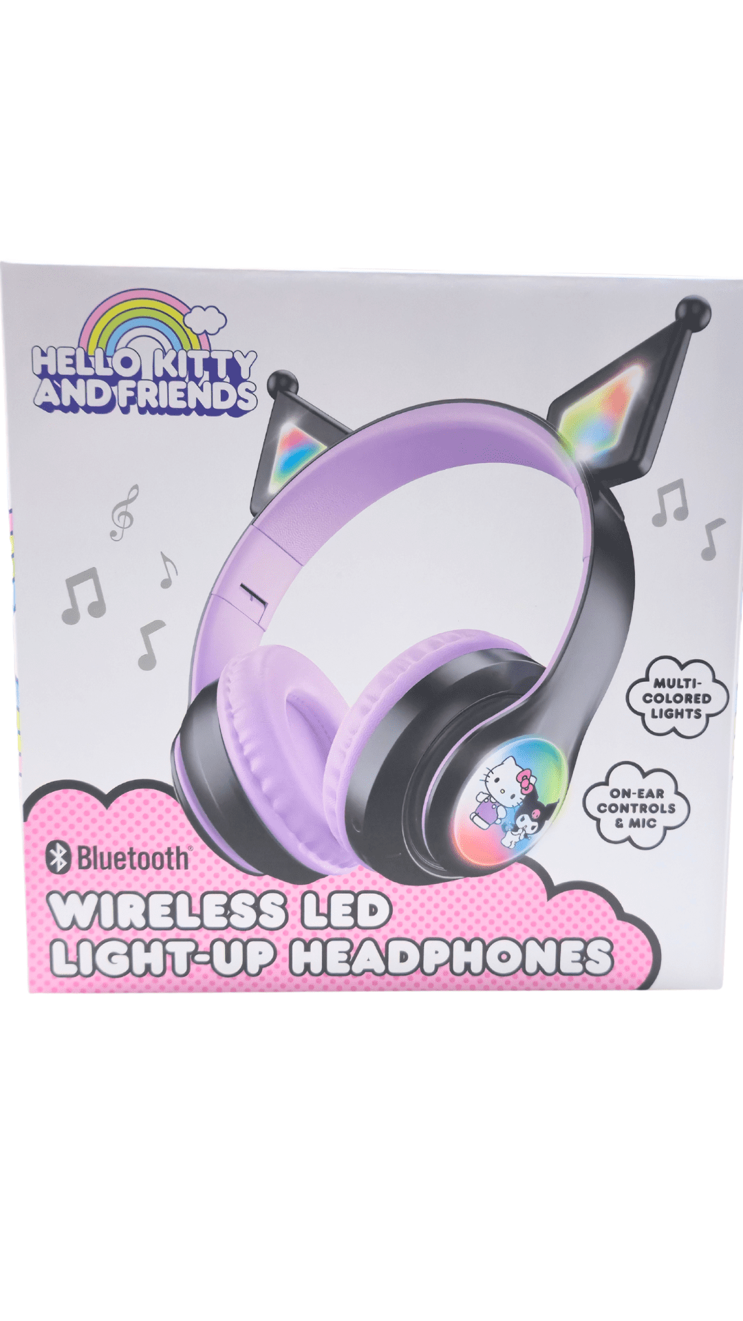 Hello Kitty Wireless Light-Up Headphones with Built-In Microphone and Kuromi Earcups