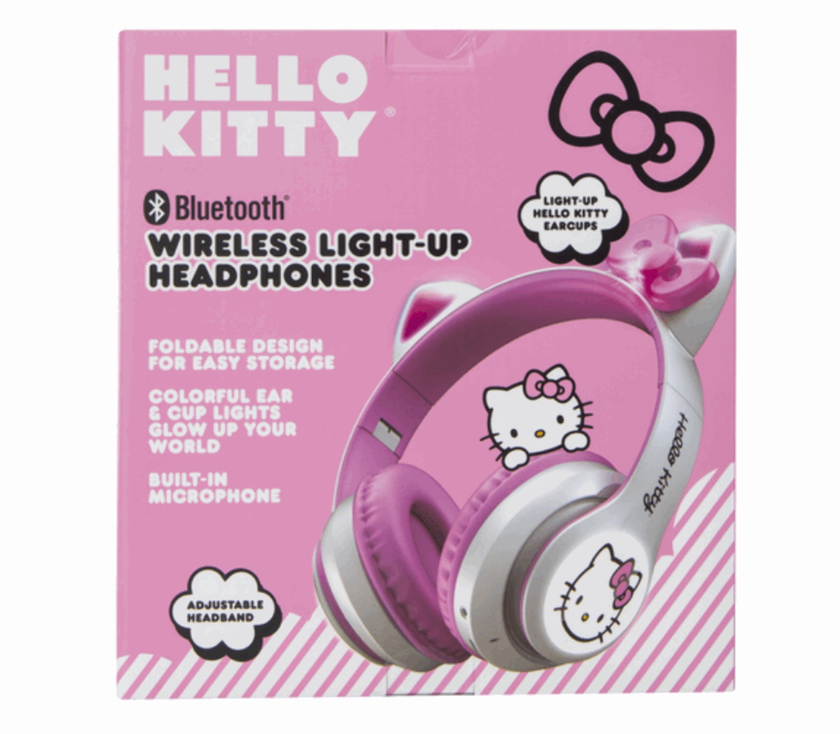 Kid Safe Hello Kitty Wireless Headphones Light-Up