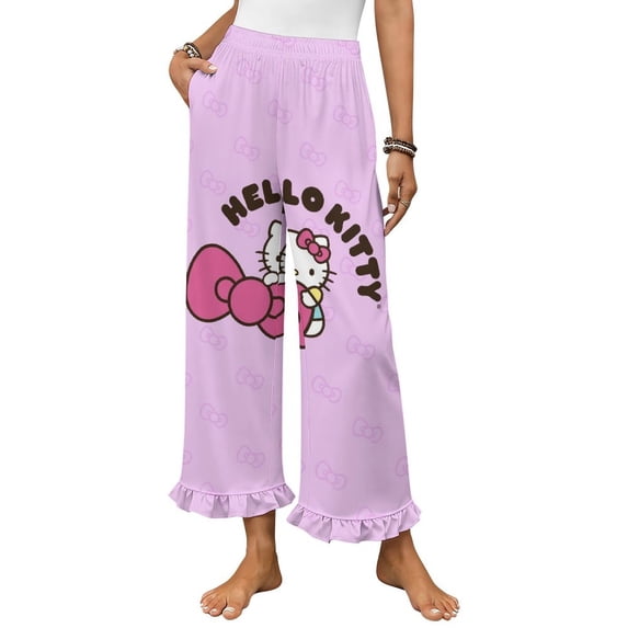 Hello Kitty Women Pajama Pants Comfy Pj Bottoms Soft Printed Lounge Pant with Pockets