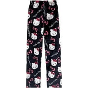 1122PJP Hello Kitty Women Pajamas Pants, Anime Cartoon Plush Pjs Pants, Flannel Sleep Pant Family Pajama Pant Gift for Christmas Kawaii Pajama Bottom Halloween Valentine's Day