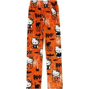 1122PJP Hello Kitty Women Pajamas Pants, Anime Cartoon Plush Pjs Pants, Flannel Sleep Pant Family Pajama Pant Gift for Christmas Kawaii Pajama Bottom Halloween Valentine's Day
