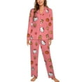 thumbnail image 1 of Hello Kitty Women Pajamas Set Long Sleeve Sleepwear Button Down Nightwear Soft Pjs Set with Pockets, 1 of 7