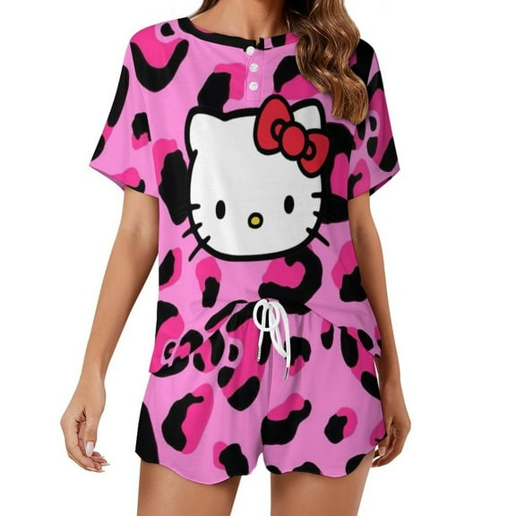 Hello Kitty Women Pajamas Set Loungewear Sleepwear 2 Piece PJ Sets