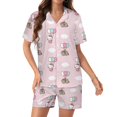 thumbnail image 1 of Hello Kitty Women Pajamas Set Short Sleeve Sleepwear Button Down Nightwear Soft Pjs Set with Pockets, 1 of 7