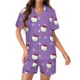 thumbnail image 1 of Hello Kitty Women Pajamas Set Short Sleeve Sleepwear Button Down Nightwear Soft Pjs Set with Pockets, 1 of 7