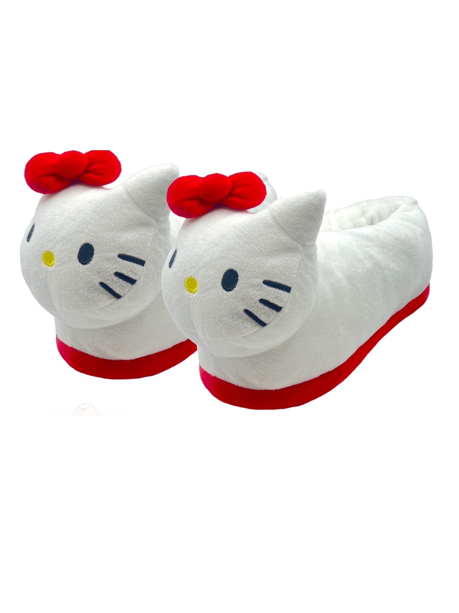 Hello Kitty Sanrio Women's Fuzzy 3D Plush Head Slipper Socks