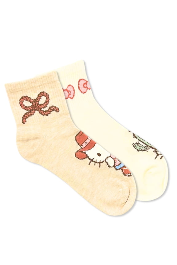Hello Kitty Women's Ankle Socks, 2-Pack, Size 4-10