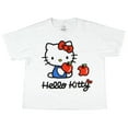 thumbnail image 1 of Hello Kitty Women's Apple a Day Cropped Junior's Adult Crewneck Short Sleeve T-Shirt, 1 of 6