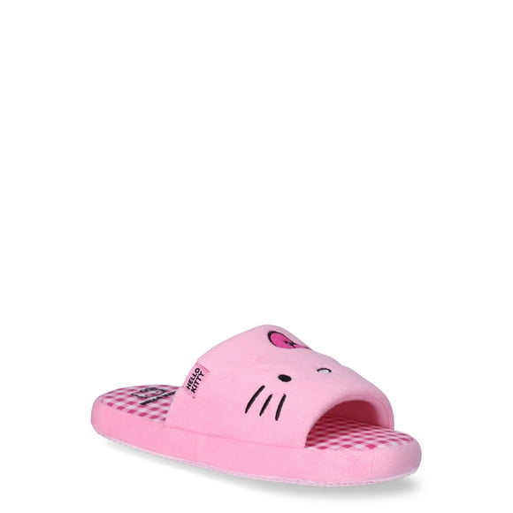 Hello Kitty Women’s Embroidered Velour Slide Slippers
