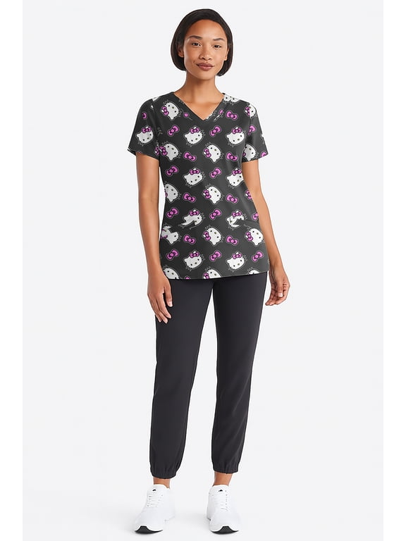 Women's Graphic Scrub Top, Sizes S-3XL