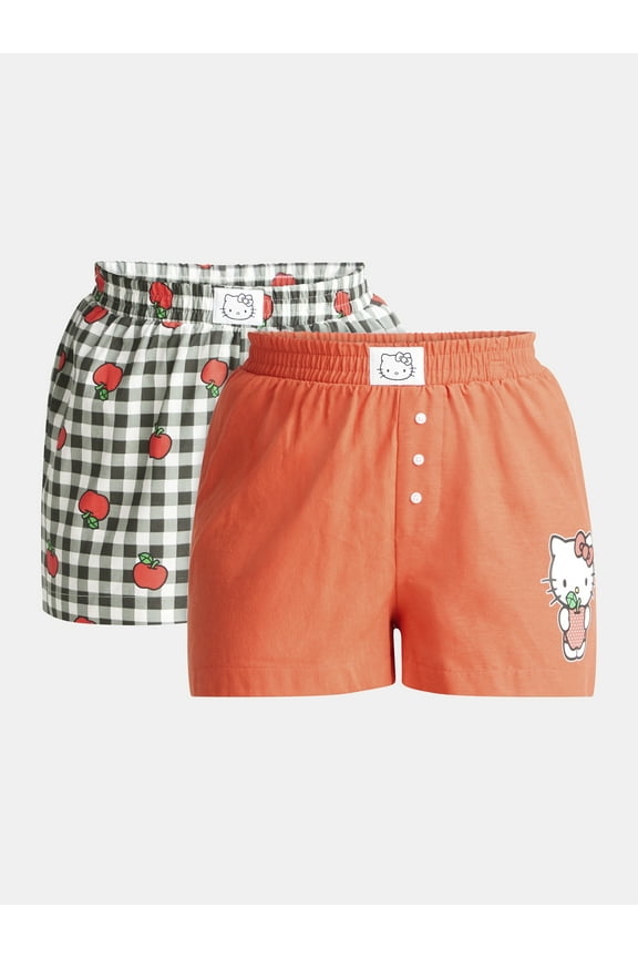 Hello Kitty Women's Graphic Boxer Shorts, 2-Pack, Sizes XXS-XXL