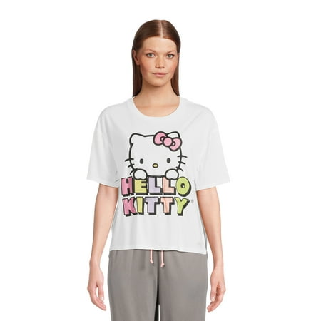 Hello Kitty Women’s Graphic Sleep Tee with Short Sleeves, Sizes XS-3X