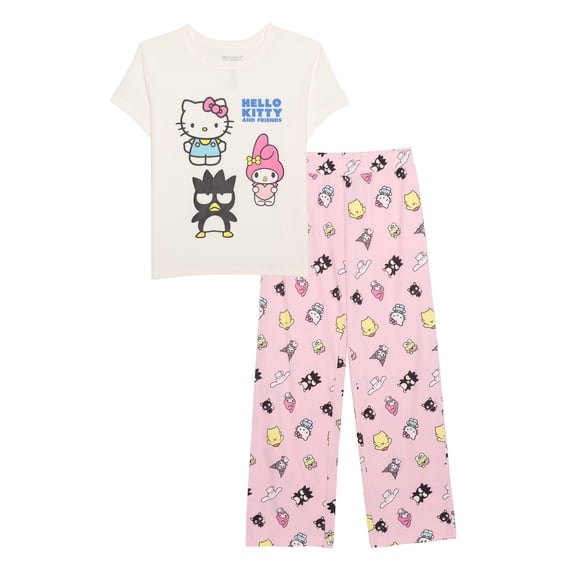 Hello Kitty Women's Graphic Tee and Pant Set, 2-Piece, Sizes XS-3X