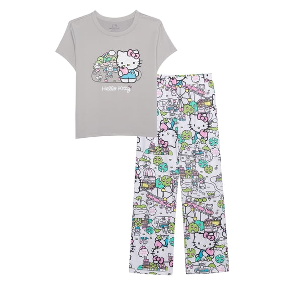 Hello Kitty Women's Graphic Tee and Pant Set, 2-Piece, Sizes XS-3X