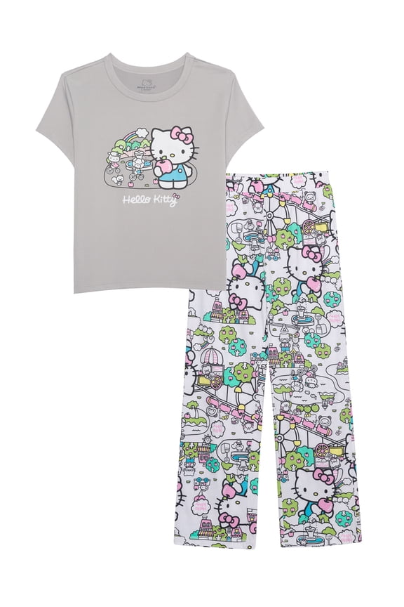 Hello Kitty Women's Graphic Tee and Pant Set, 2-Piece, Sizes XS-3X