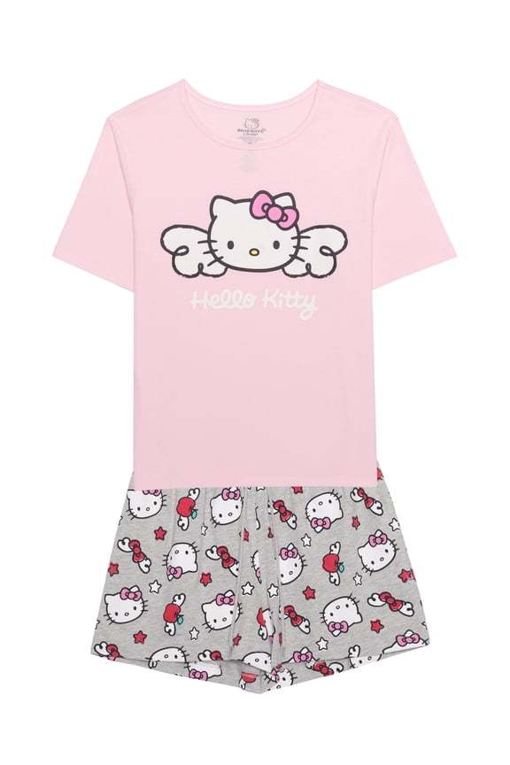 Hello Kitty Women's Graphic Tee and Short Set, 2-Piece, Sizes XS-3X