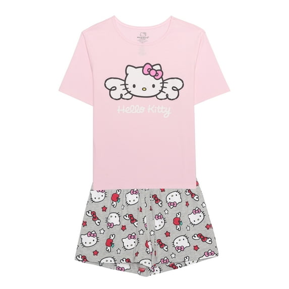 Hello Kitty Women's Graphic Tee and Short Set, 2-Piece, Sizes XS-3X
