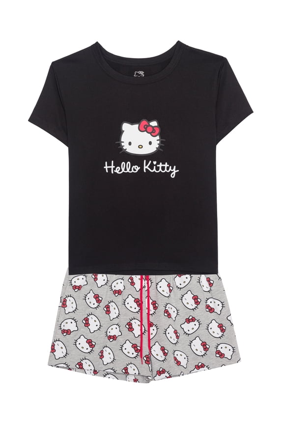 Hello Kitty Women's Graphic Tee and Short Set, 2-Piece, Sizes XS-3X