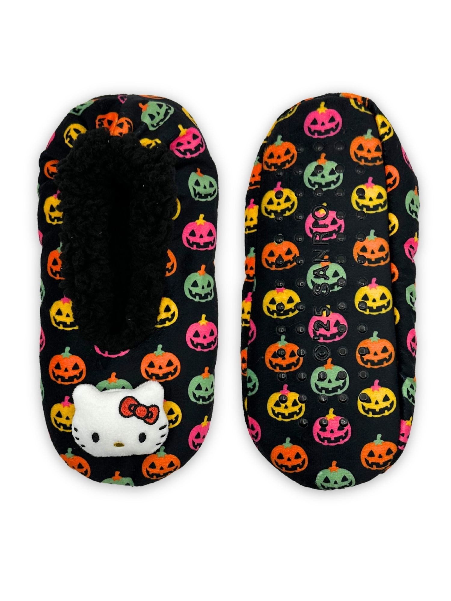 Hello Kitty Women's Halloween Fuzzy Babba 3D Slipper Socks, 1-Pack, Size 7-9.5