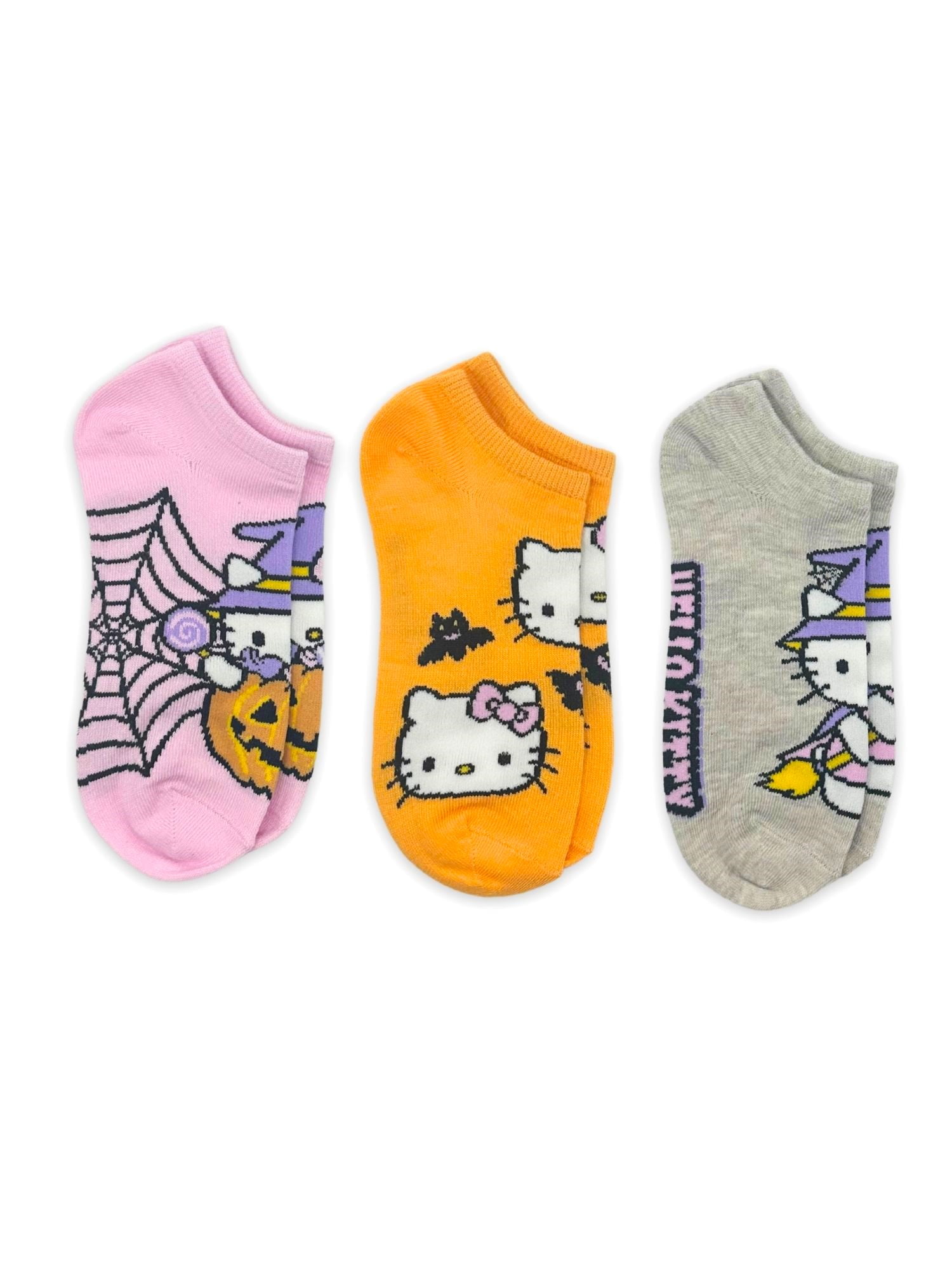 Hello Kitty Women's Halloween No-Show Socks, 3-Pack, Size 4-10