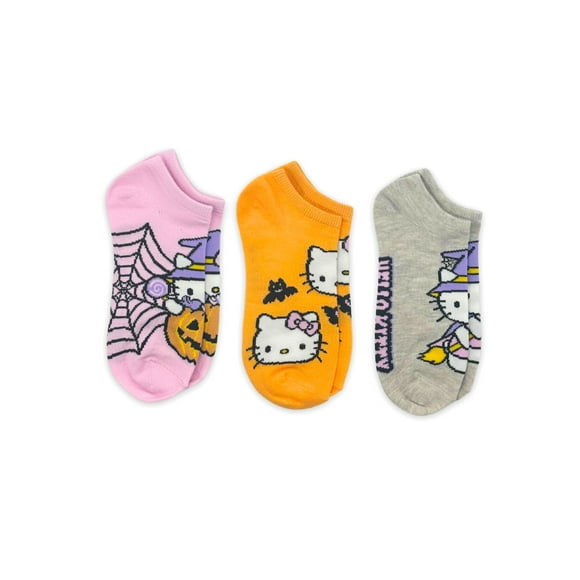 Hello Kitty Women's Halloween No-Show Socks, 3-Pack, Size 4-10