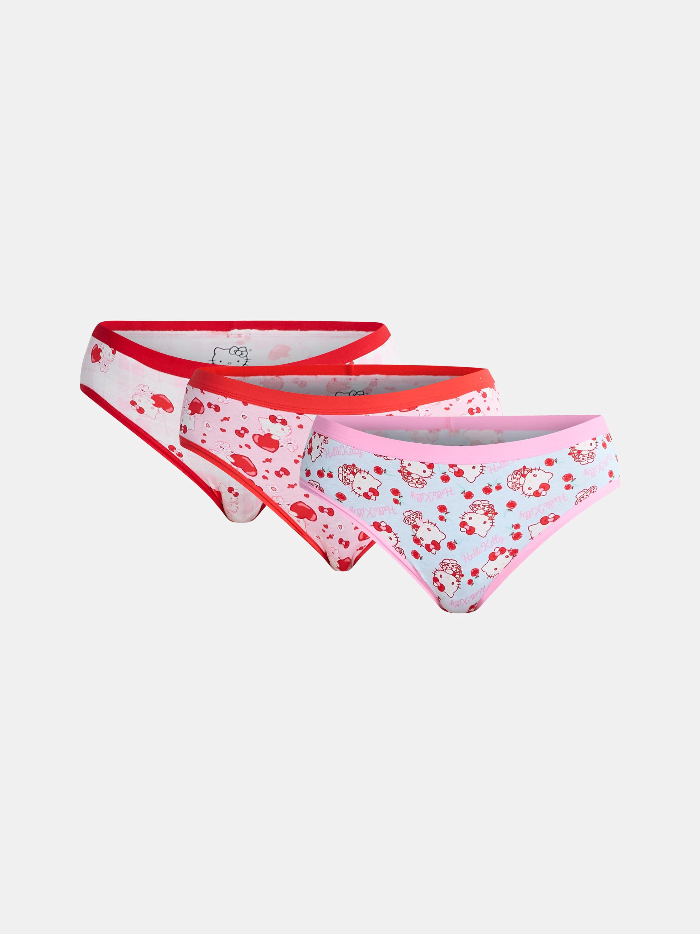 Hello Kitty Women's Hipster Panties, 3-Pack, Sizes S-XXL