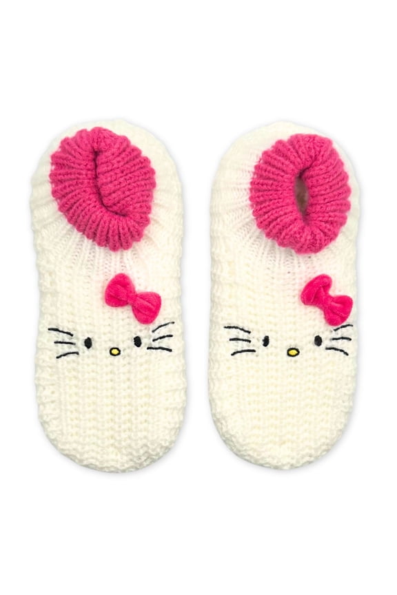 Women's Knit Slipper Socks with 3D Bow, 1-Pack, Size 7-9.5