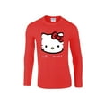 thumbnail image 1 of Hello Kitty Women's Long Sleeve Cotton T-Shirt, Lightweight Crewneck Tee, Modern Fit Red 28Inch, 1 of 5