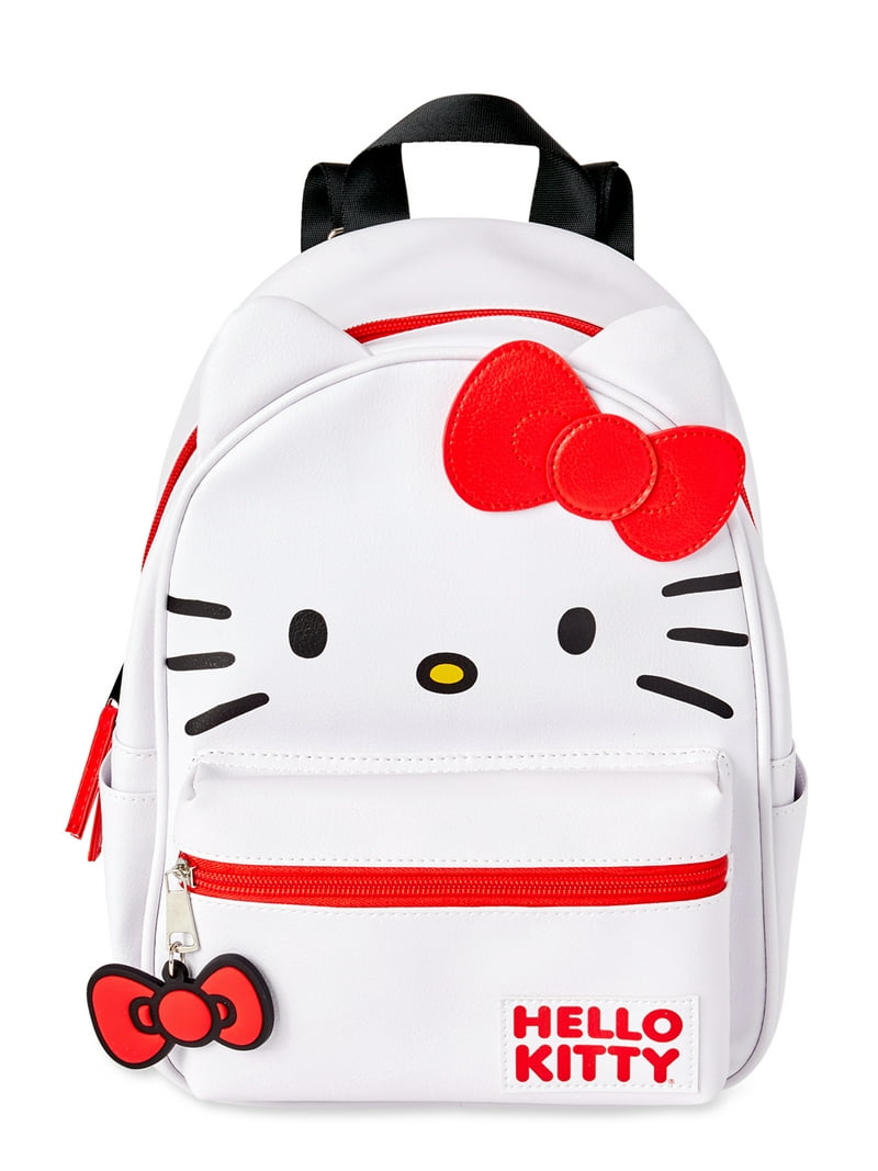 hello kitty christmas mini backpack Loungefly Sanrio My Melody Winter Wonderland Min ProToys LLC adjustable shoulders straps and a carry handle Hello Kitty Signature Bow Face