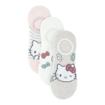 Hello Kitty Women's No Show Liner Socks, 3-Pack, Size 4-10