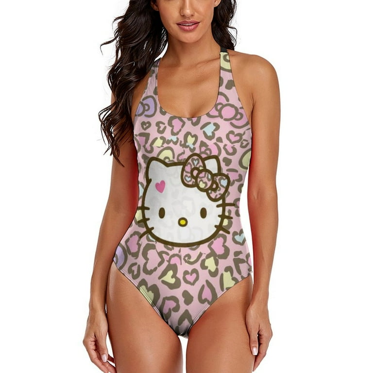 Hello Kitty Women s One Piece Swimsuit Athletic Training Swimwear Bathing Suit