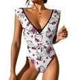 thumbnail image 1 of Hello Kitty Women's One Piece Swimsuit Tummy Control V Neck Bathing Suits, 1 of 6