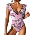 thumbnail image 1 of Hello Kitty Women's One Piece Swimsuit Tummy Control V Neck Bathing Suits, 1 of 6