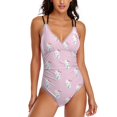 thumbnail image 1 of Hello Kitty Women's One Piece Swimsuit Tummy Control V Neck Bathing Suits, 1 of 7