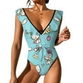 thumbnail image 1 of Hello Kitty Women's One Piece Swimsuit Tummy Control V Neck Bathing Suits, 1 of 6