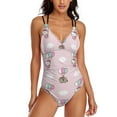 thumbnail image 1 of Hello Kitty Women's One Piece Swimsuit Tummy Control V Neck Bathing Suits, 1 of 7