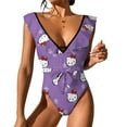 thumbnail image 1 of Hello Kitty Women's One Piece Swimsuit Tummy Control V Neck Bathing Suits, 1 of 6