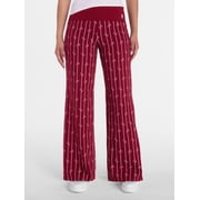 Hello Kitty Women’s Pinstripe Wide Leg Foldover Pants, Sizes XXS-XXL